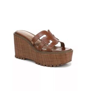 Sam Edelman Tan Slide 7.5 Platform Sandals NWT